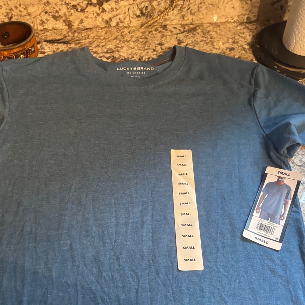 Lucky Brand Men's Slate Blue Crew Neck Tee